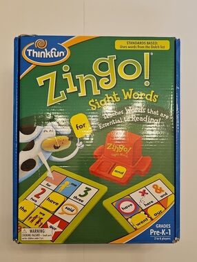 ThinkFun Zingo! Sight Words Kids Game Pre-k - 1 Like new